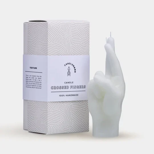 Crossed Fingers White - Candlehand
