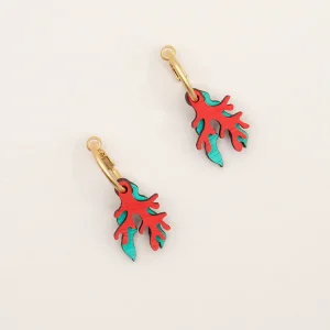 Pendientes Coral & Seaweed – Materia Rica