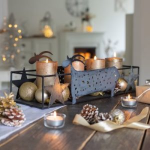 Candelabro – Centro de Mesa con Reno