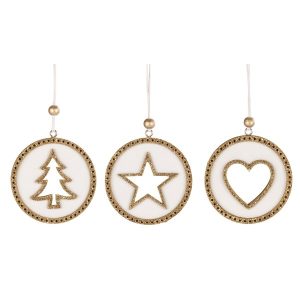 Adorno de Madera con árbol, estrella o corazón