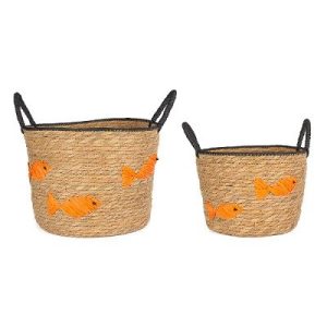 Conjunto de Cestos de Fibras Naturales