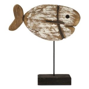 Pez de Madera en Pedestal